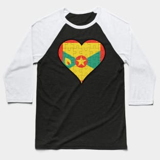 Grenadan Jigsaw Puzzle Heart Design - Gift for Grenadan With Grenada Roots Baseball T-Shirt